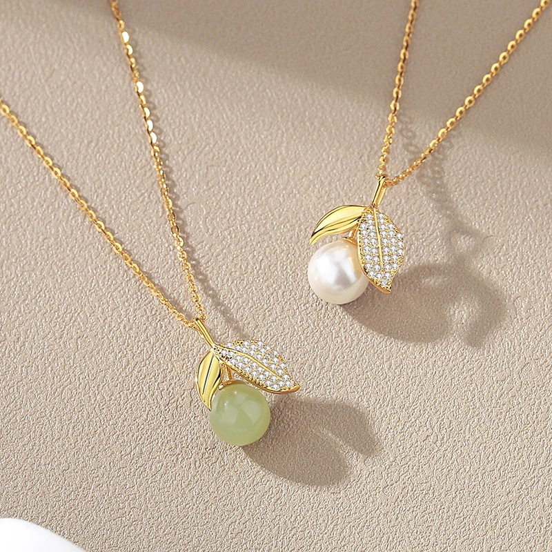 Collier Jade Ou Perle – Récolte, Argent Plaqué Or 3 Collier Jade Ou Perle – Récolte, Argent Plaqué Or