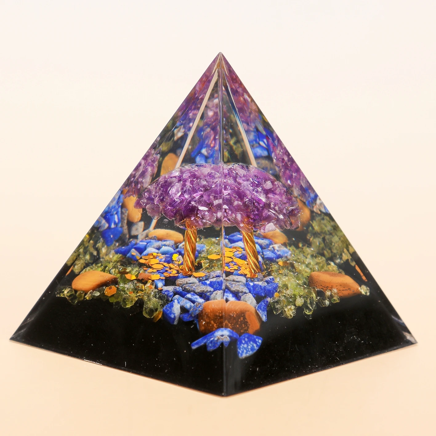 Force Intérieure – Pyramide Orgonite Arbre De Vie En Améthyste Et Lapis Lazuli 5 Force Intérieure – Pyramide Orgonite Arbre De Vie En Améthyste Et Lapis Lazuli – Image 3