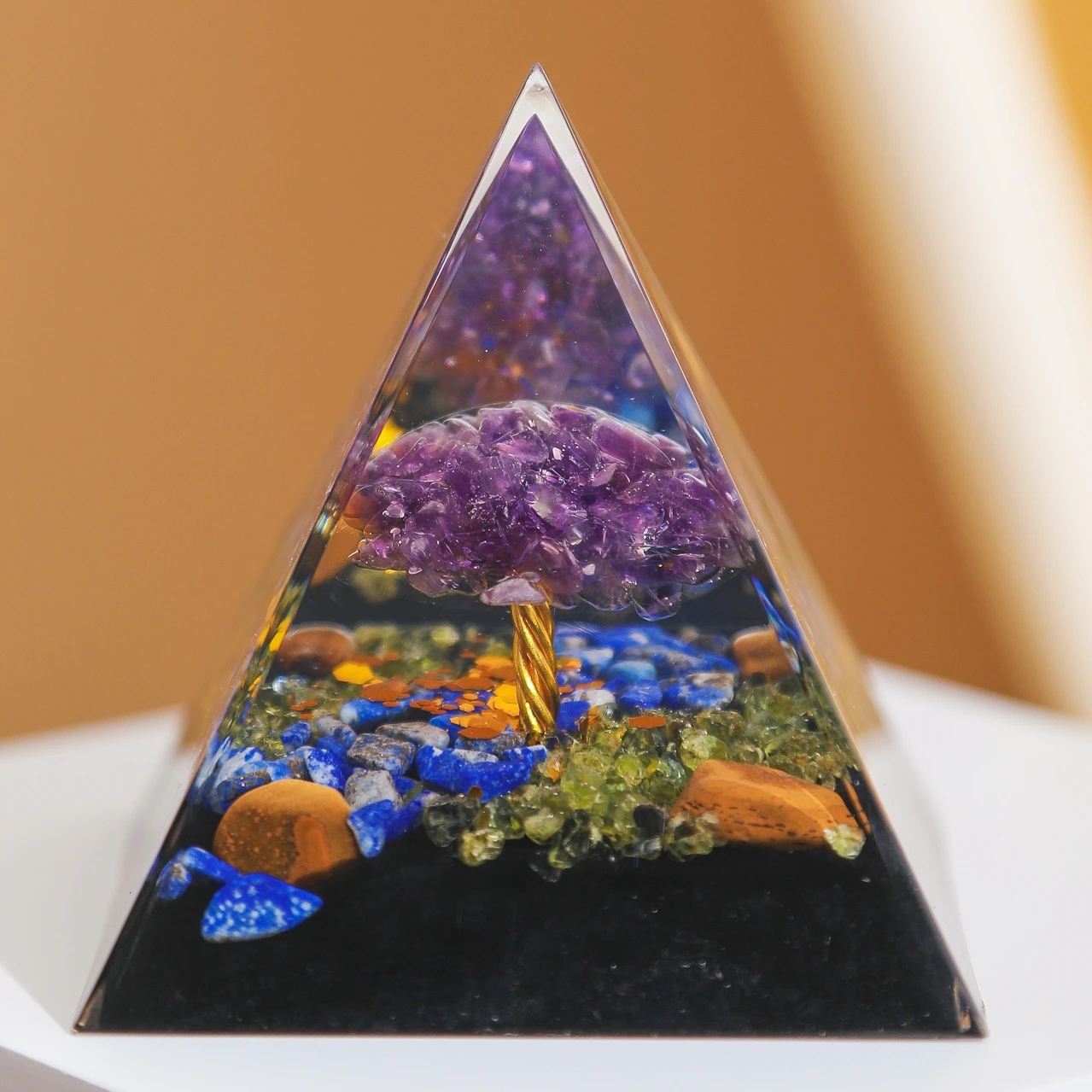 Force Intérieure – Pyramide Orgonite Arbre De Vie En Améthyste Et Lapis Lazuli 3 Force Intérieure – Pyramide Orgonite Arbre De Vie En Améthyste Et Lapis Lazuli