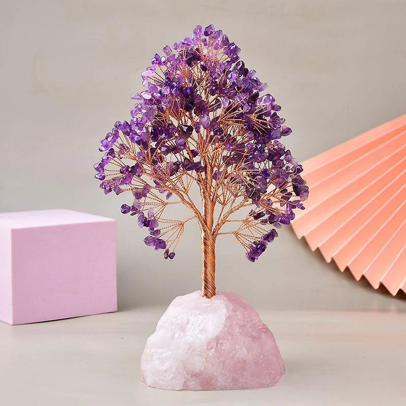 Générosité – Arbre De Vie Avec Base En Quartz Rose 4 Générosité – Arbre De Vie Avec Base En Quartz Rose – Image 2