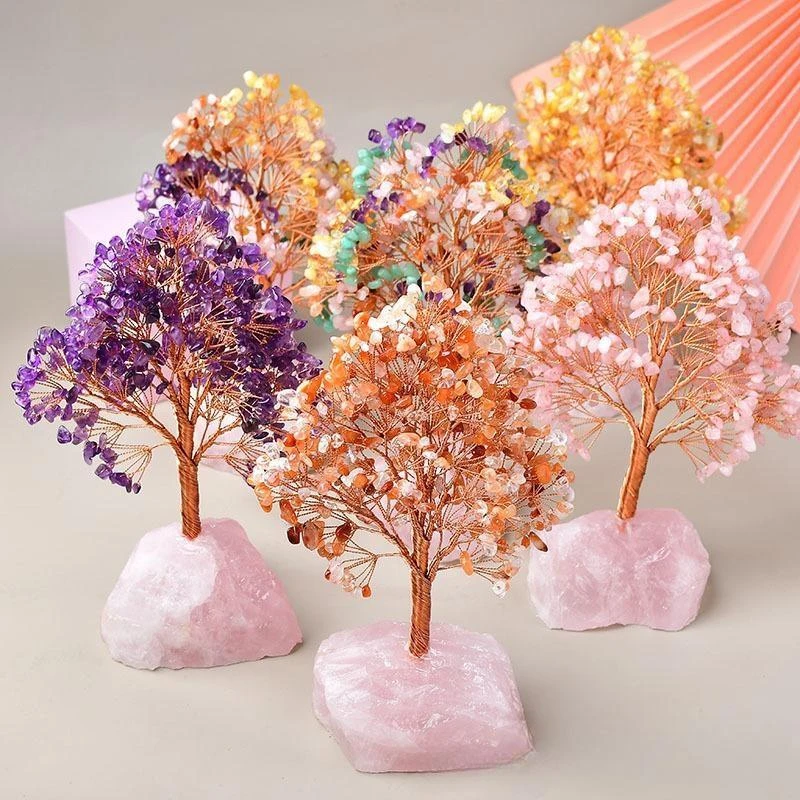 Générosité – Arbre De Vie Avec Base En Quartz Rose 3 Générosité – Arbre De Vie Avec Base En Quartz Rose