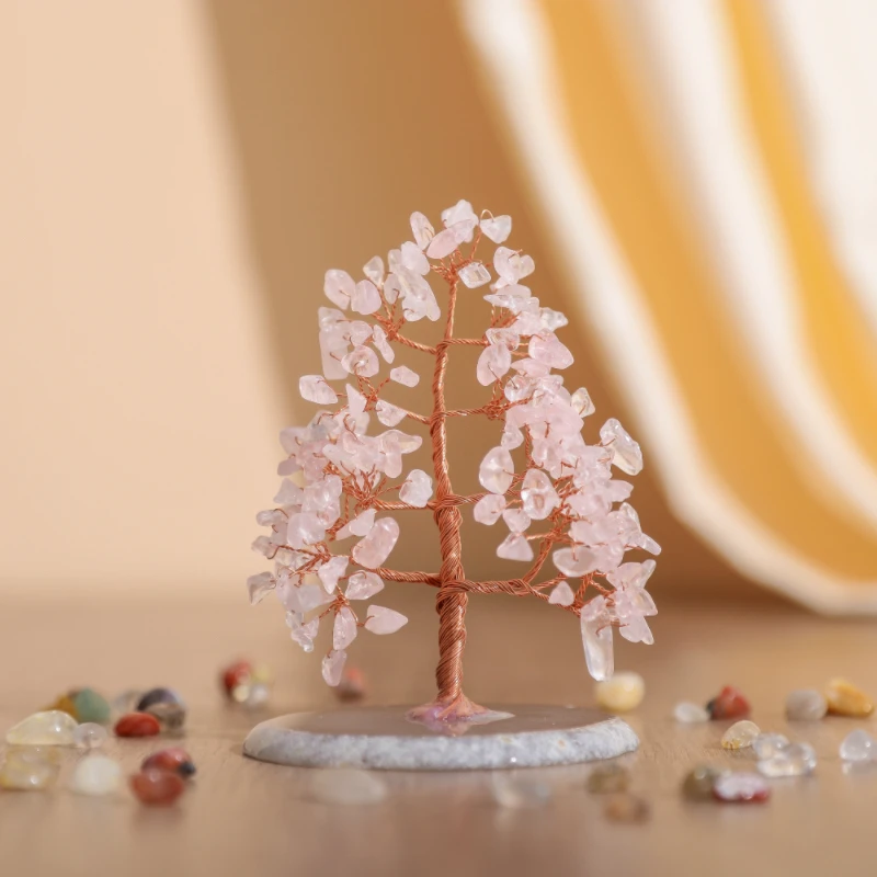 Harmonie Amoureuse – Arbre De Vie En Quartz Rose 5 Harmonie Amoureuse – Arbre De Vie En Quartz Rose – Image 3