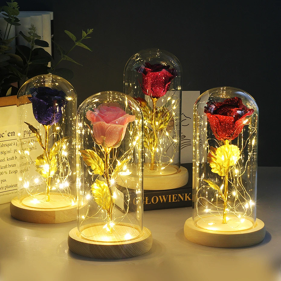 Histoire D’Amour – Lampe Led Rose Eternelle Sous Cloche 5 Histoire D’Amour – Lampe Led Rose Eternelle Sous Cloche – Image 3