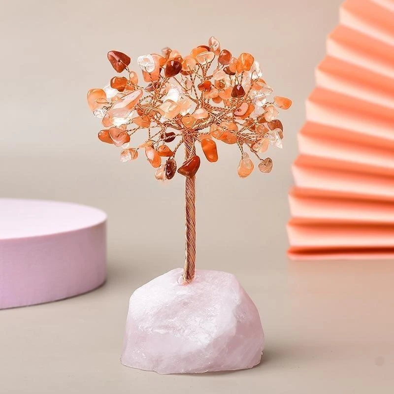 Joie De Vivre – Arbre De Vie Avec Base En Quartz Rose 4 Joie De Vivre – Arbre De Vie Avec Base En Quartz Rose – Image 2