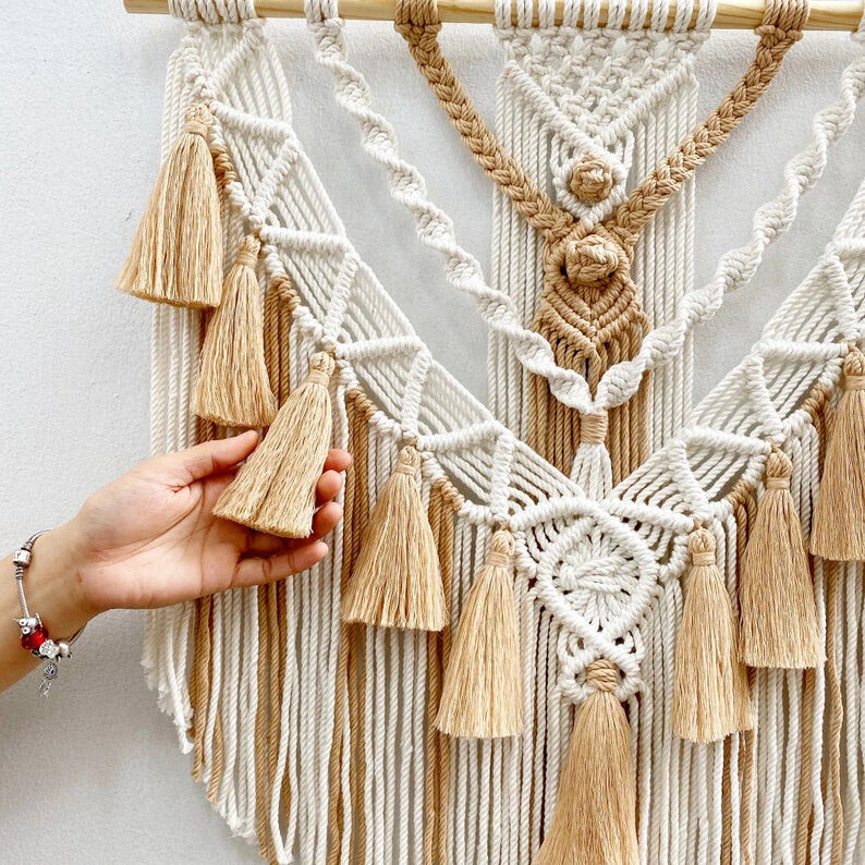 Macramé Mural Fait Main – Zénitude 8 Macramé Mural Fait Main – Zénitude – Image 6