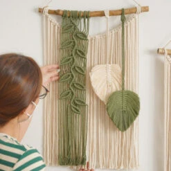 Macramé Mural ‘Nature’ Fait Main -Moment Ici macrame mural nature fait main 2