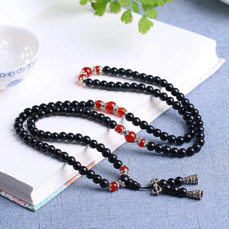 Mâlâ ‘Tigridienne’ 108 Perles En Obsidienne, Œil De Tigre Ou Agate 11 Mâlâ ‘Tigridienne’ 108 Perles En Obsidienne, Œil De Tigre Ou Agate – Image 9