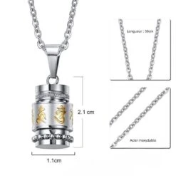 Pendentif ‘Mes Vœux’ Six Mantras Om Mani Padme Hum -Moment Ici pendentif ames voeux six mantras om mani padme hum 4